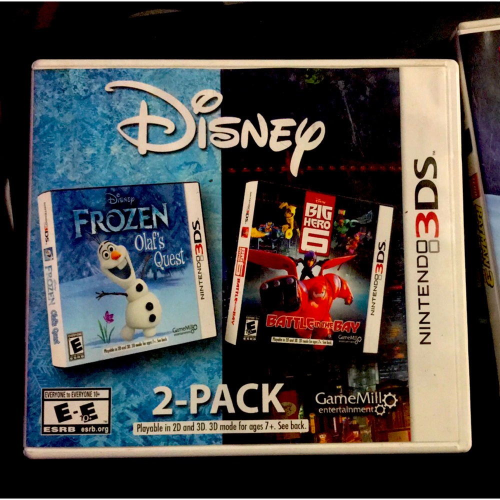 DISNEY NINTENDO 3DS 2PACK…FROZEN OLAF’SQUEST & BIG HERO 6 BATTLE IN THE BAY